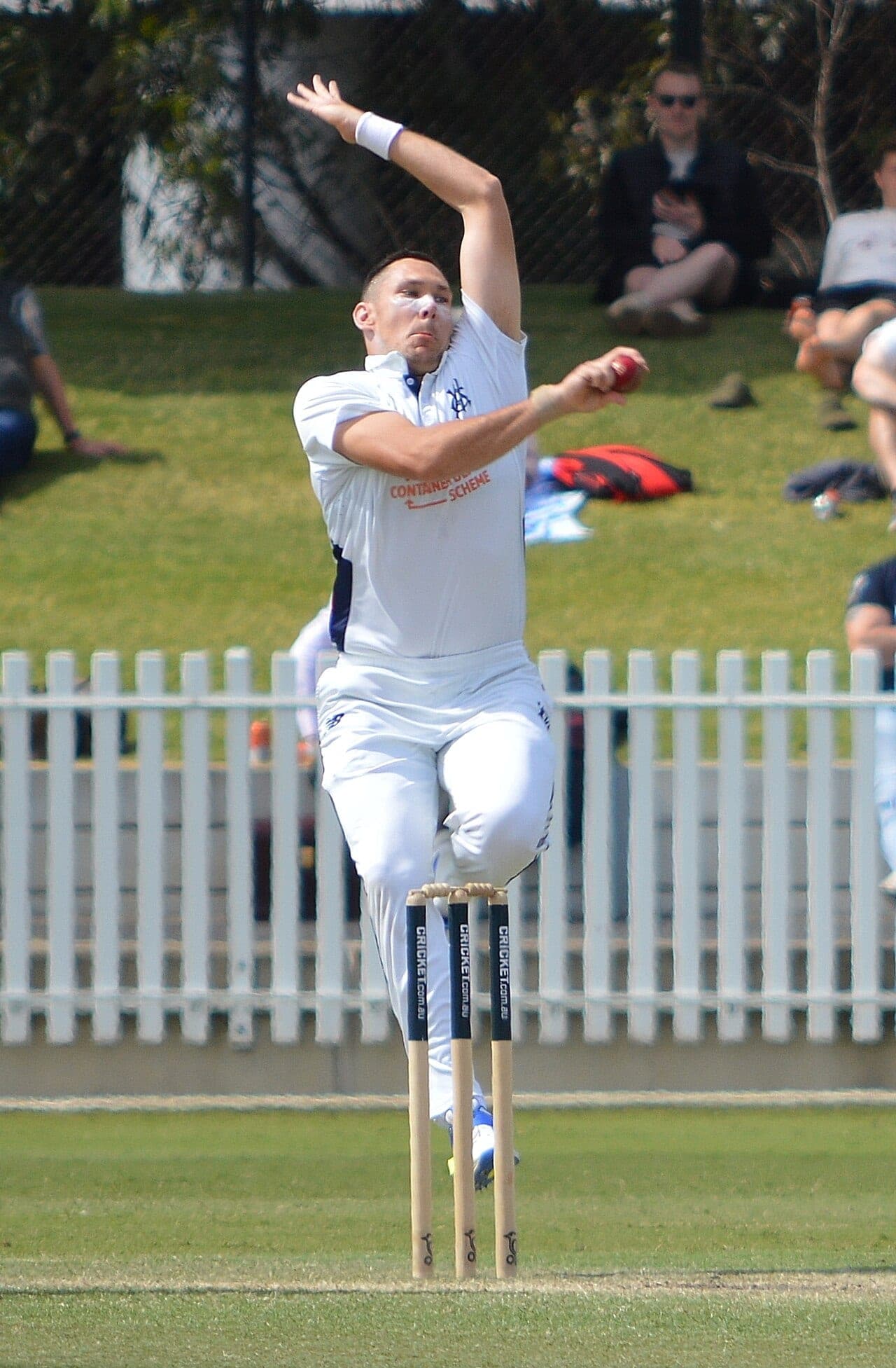 Scott Boland, who took five wickets in South Africa's first innings, pictured during a previous Test (file photo).
