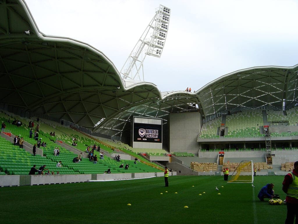 Melbourne Victory players train at AAMI Park (file photo).