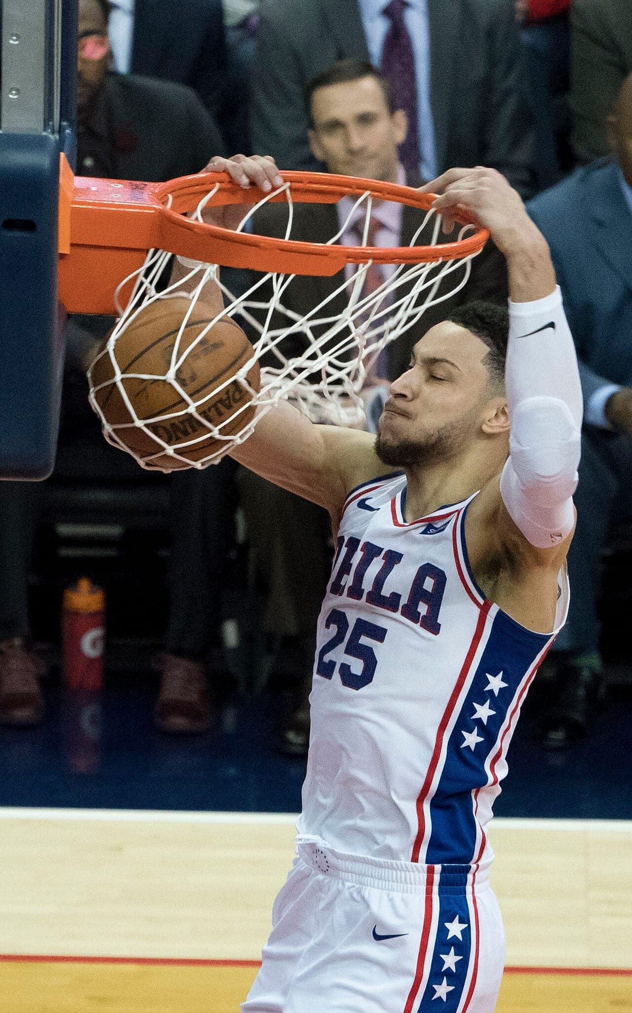 Ben Simmons pictured during his earlier NBA career with the Philadelphia 76ers (file photo).