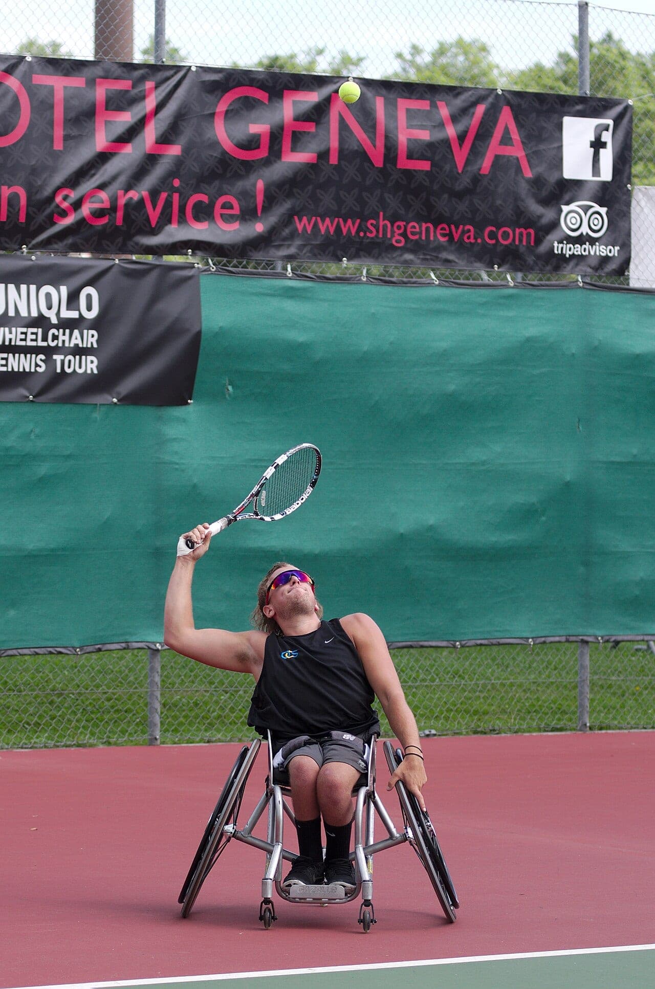 Dylan Alcott competes in the quad singles semi-final at the Swiss Open wheelchair tennis tournament in Geneva (file photo).