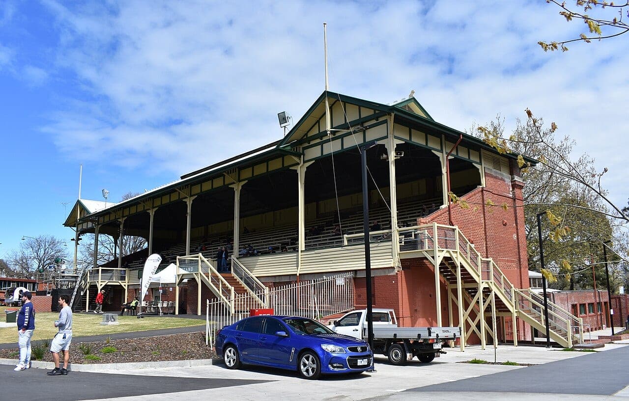 The Blackie Ironmonger Stand at Junction Oval in St Kilda, where Sydney Thunder beat the Melbourne Renegades in their WBBL|12 opener (file photo).